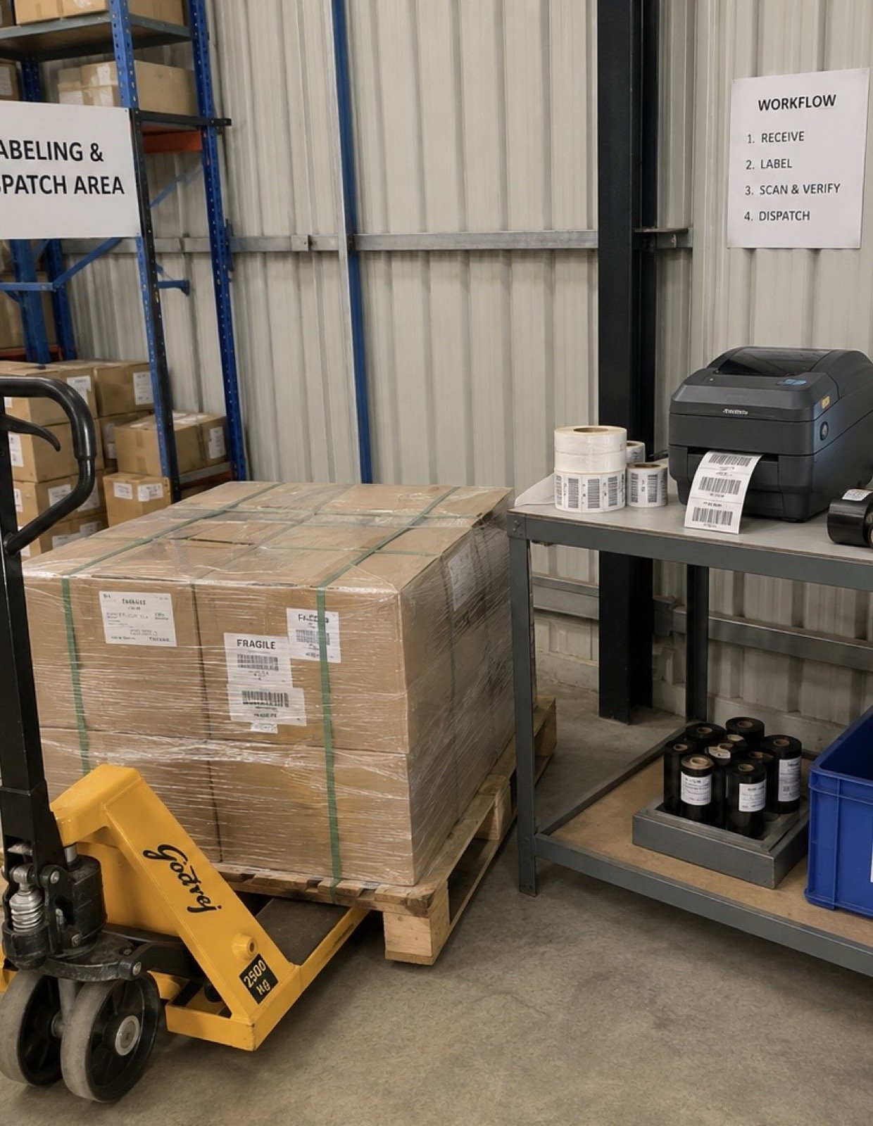 セーラム拠点のパレット荷役・出荷エリア